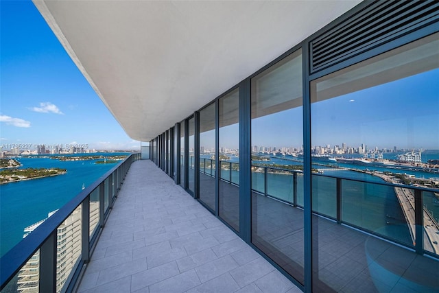 balcony with a water view