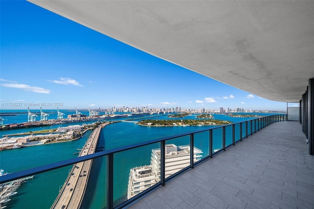 balcony with a water view