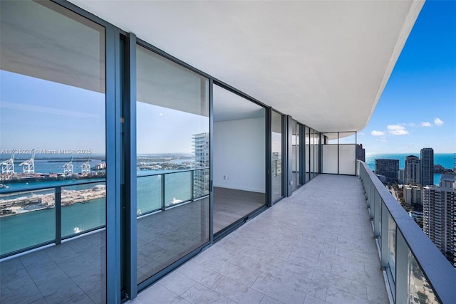 balcony with a water view