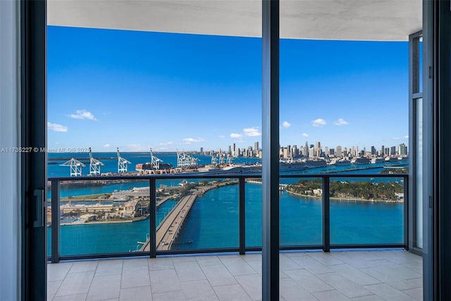 balcony with a water view