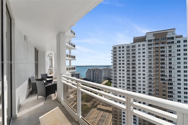 balcony with a water view