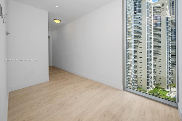 interior space with light hardwood / wood-style flooring