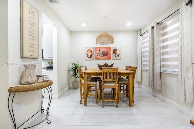 view of dining area