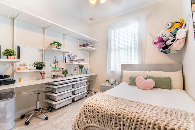 bedroom featuring light wood-type flooring