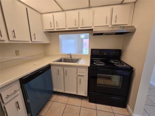 kitchen featuring white cabinetry, sink, electric range, and dishwasher