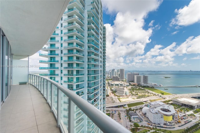 balcony with a water view