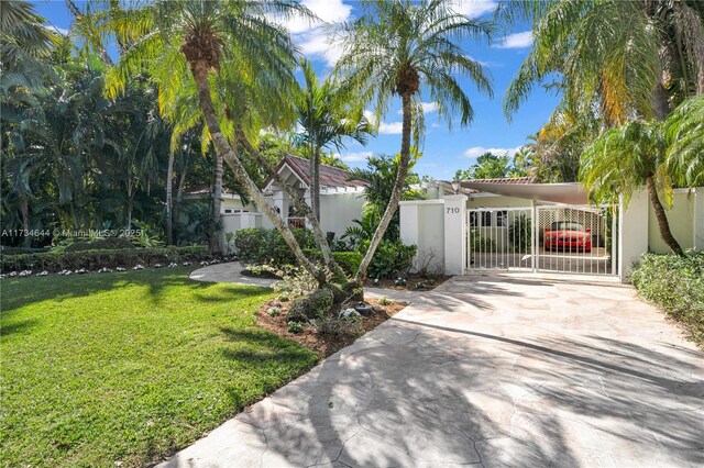 view of front of home with a front yard