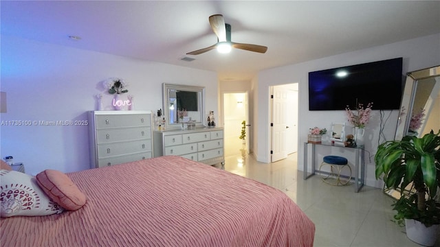 bedroom with ceiling fan