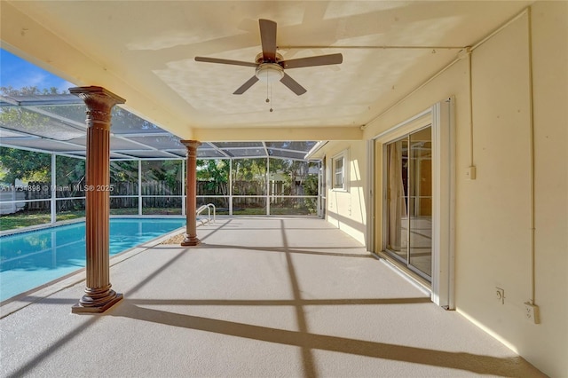 exterior space with a lanai and a patio area