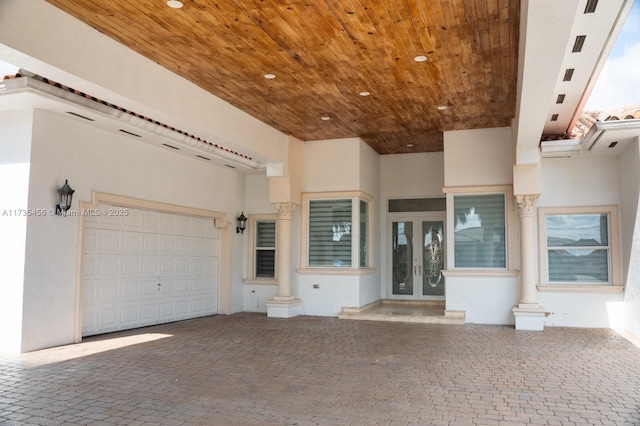 interior space with a garage