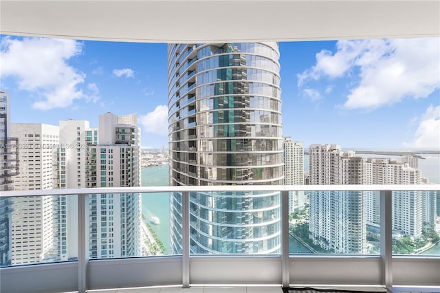 balcony with a water view