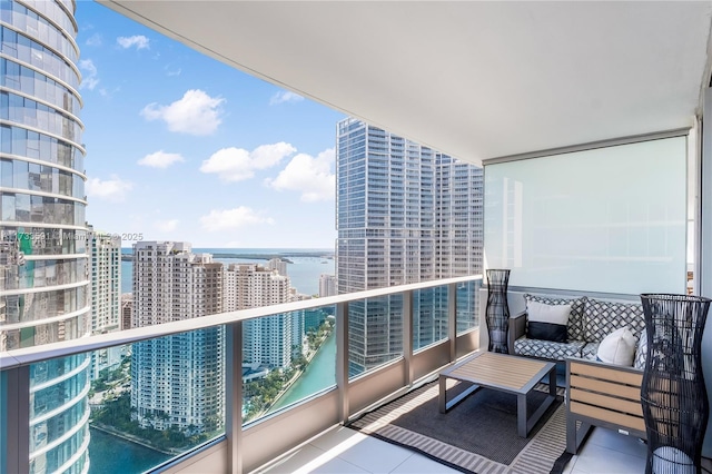 balcony with a water view