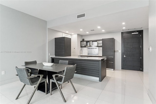 dining area with sink