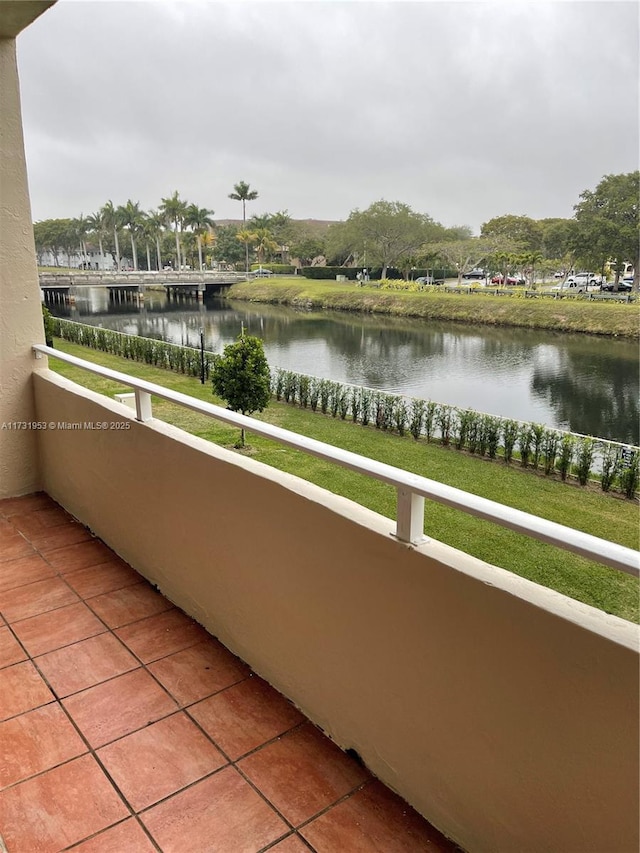 balcony with a water view