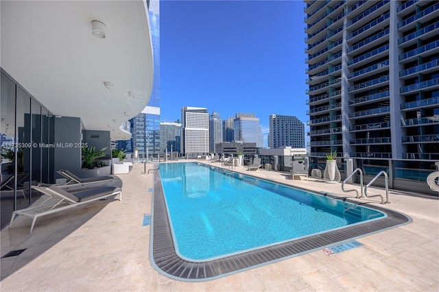 view of pool with a patio