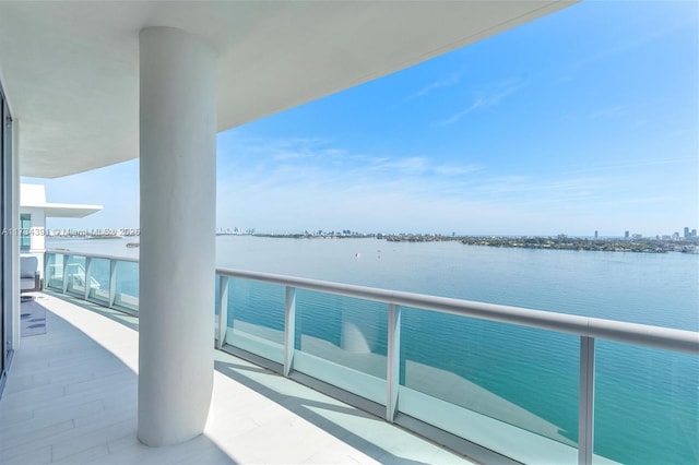 balcony with a water view