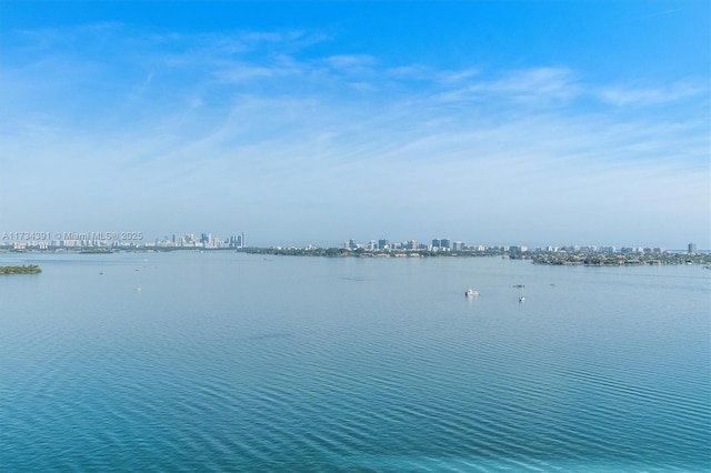 property view of water with a view of city