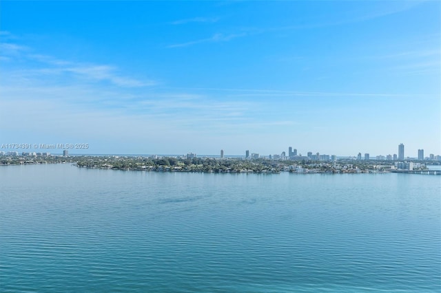 property view of water featuring a view of city