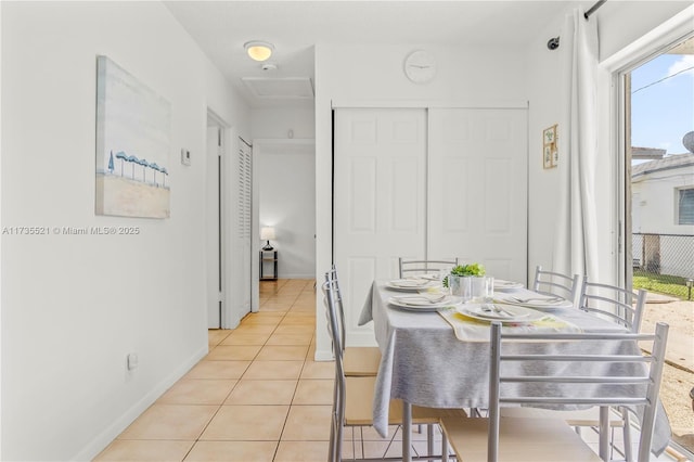 view of tiled dining space