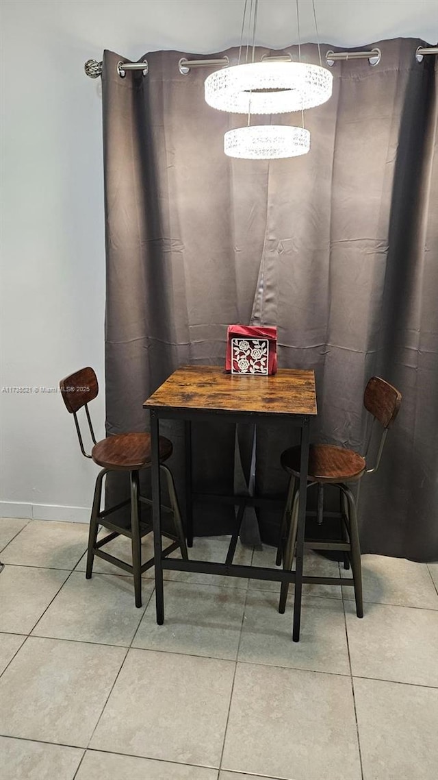 view of tiled dining room