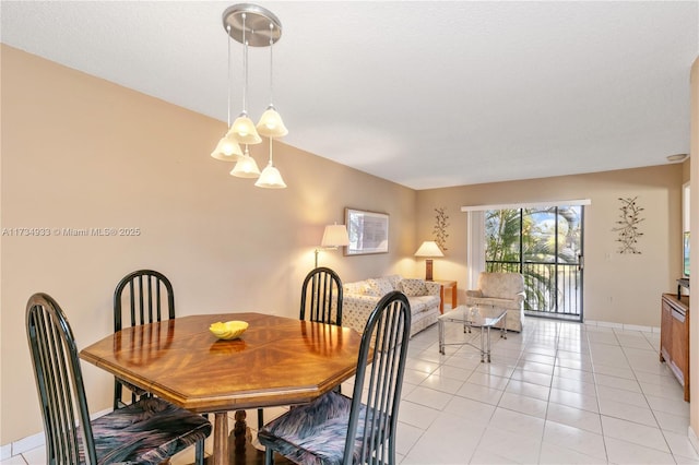 view of tiled dining area