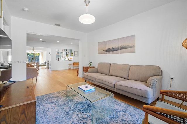 living room featuring hardwood / wood-style flooring