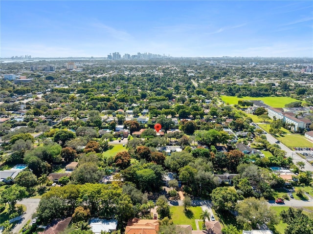 birds eye view of property featuring a view of city