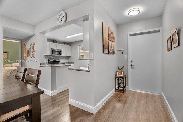 foyer with light hardwood / wood-style flooring