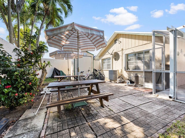 view of patio featuring central AC