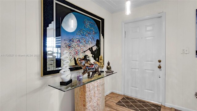 entryway featuring hardwood / wood-style floors