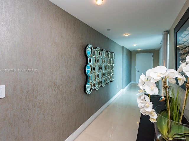 corridor featuring tile patterned floors