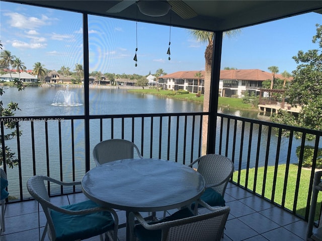 balcony with a water view