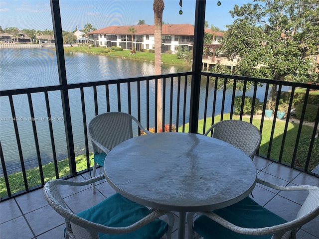 balcony with a water view