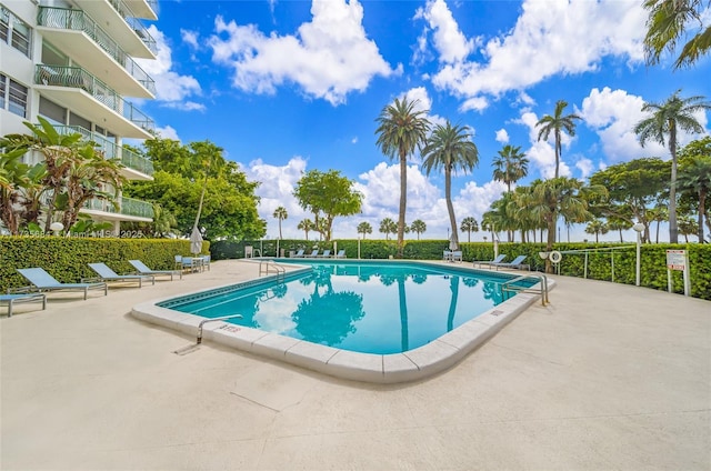 view of pool with a patio