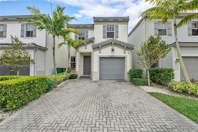 view of property with a garage