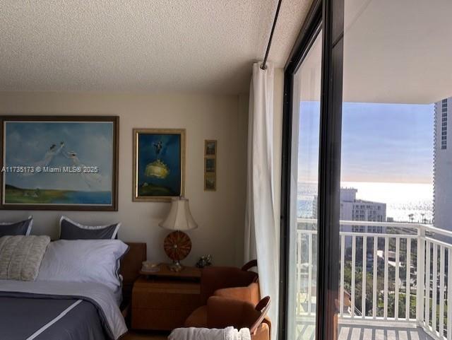 bedroom featuring a textured ceiling