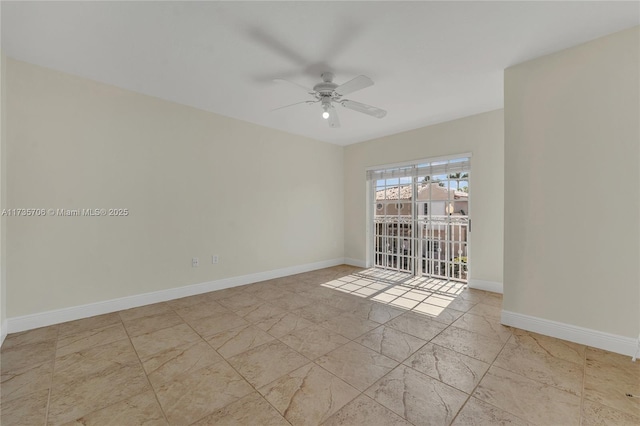 unfurnished room featuring ceiling fan