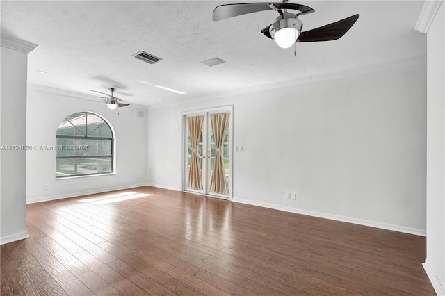 13230 N 153rd Rd N, Jupiter, FL 33478 - unfurnished room featuring ceiling fan, ornamental molding, wood finished floors, baseboards, and a textured ceiling