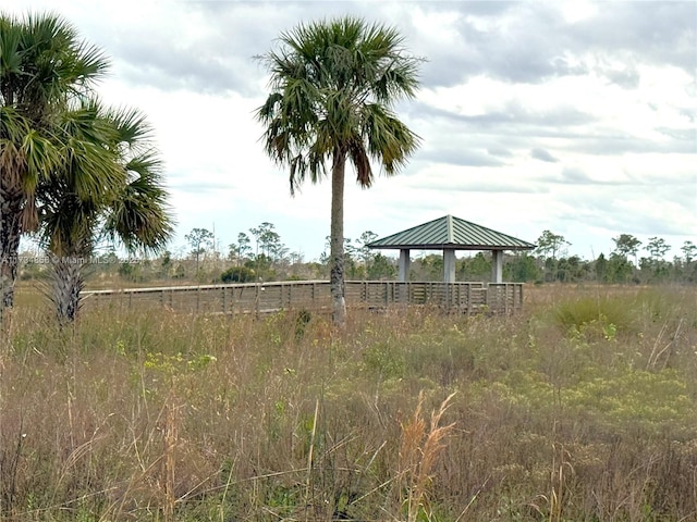 view of yard with a gazebo