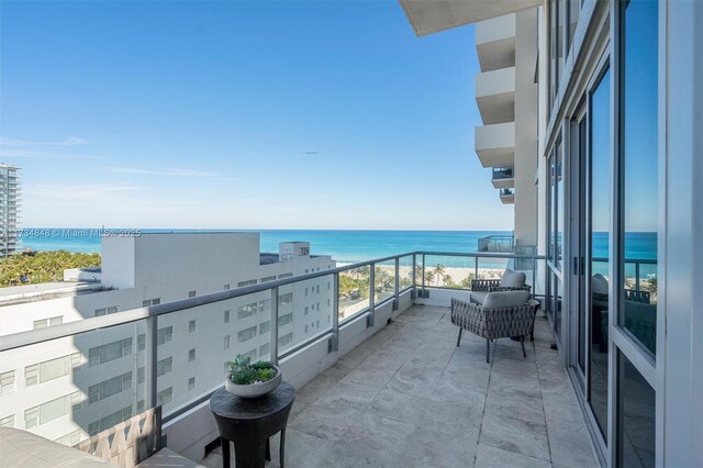 balcony with a water view