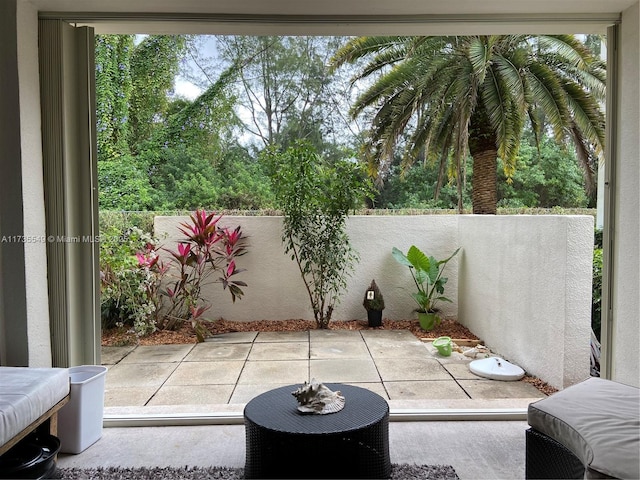 view of patio with a balcony