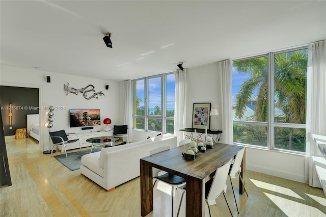 living room featuring a healthy amount of sunlight