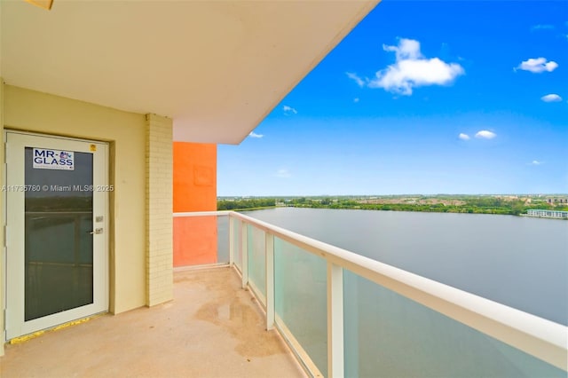 balcony with a water view