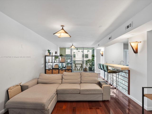 living room featuring hardwood / wood-style floors