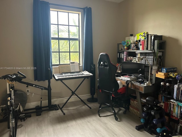 office space featuring hardwood / wood-style flooring