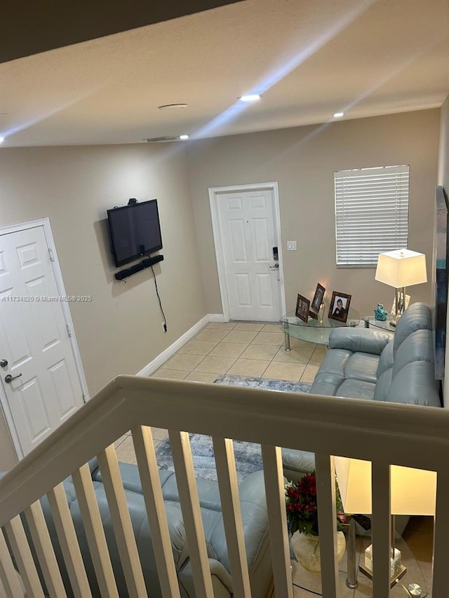 view of tiled living room