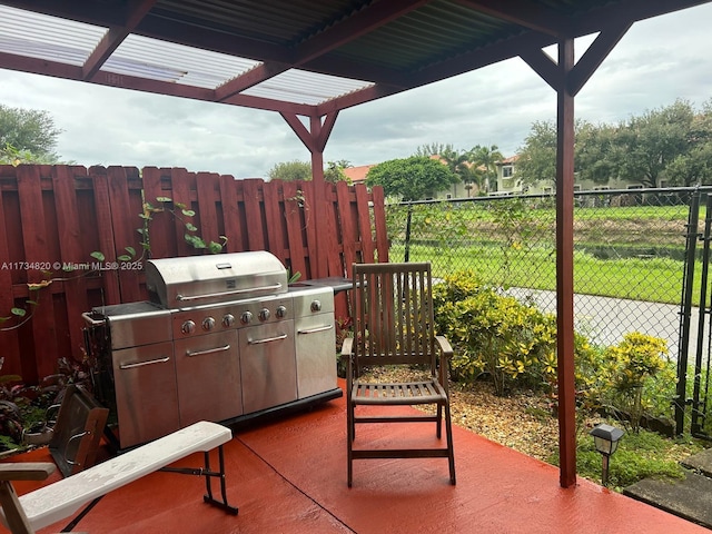 view of patio / terrace with exterior kitchen and area for grilling