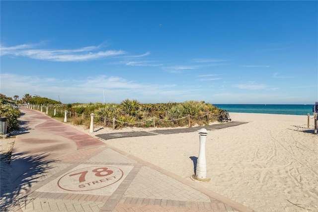 property view of water with a view of the beach