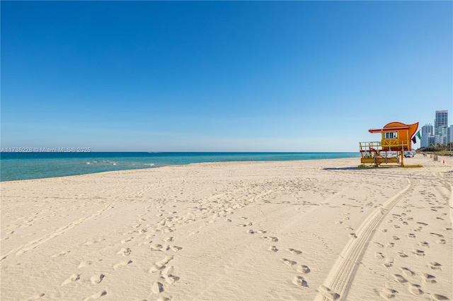 water view featuring a beach view