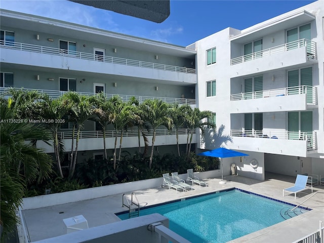 view of pool featuring a patio area